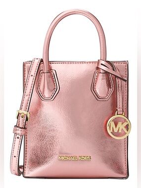 Michael Kors Mercer Small Rose Gold Patent Crossbody Bag NWT